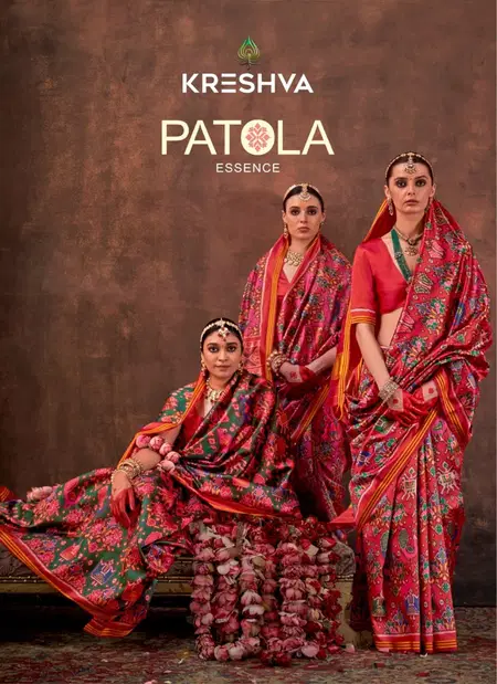 Patola Essence By Kreshva PV Silk With Weaving Border Saree Wholesale Online